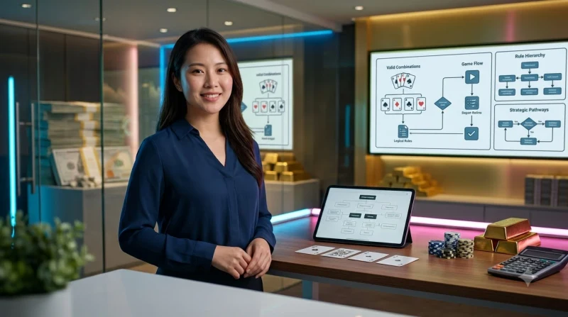 Ảnh minh họa hướng dẫn chơi baccarat online cho người mới với laptop và bàn bài sang trọng