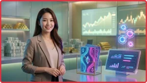 Ảnh minh họa tổng quan trò chơi baccarat với bài lá cao cấp và ánh sáng neon sang trọng