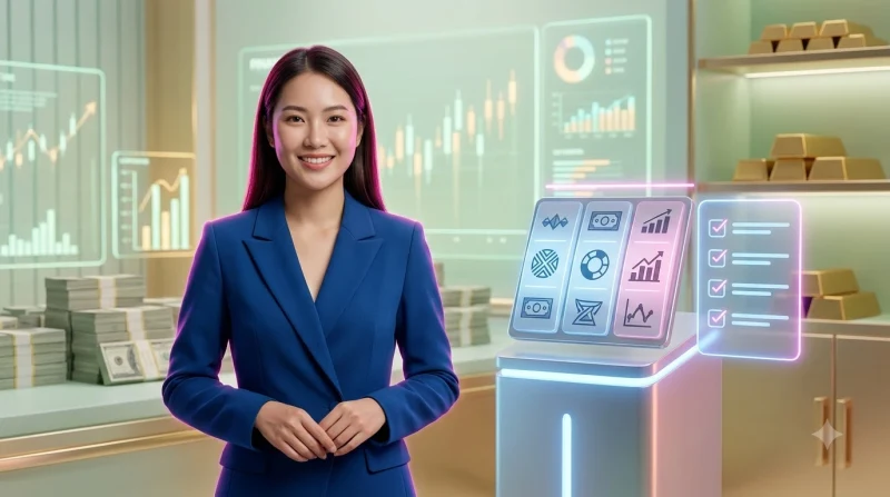 Checklist holographic hiển thị các thông số quan trọng của paytable.