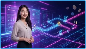 Minh họa trò chơi rồng hổ trực tuyến với rồng và hổ cách điệu trên bàn bài ảo